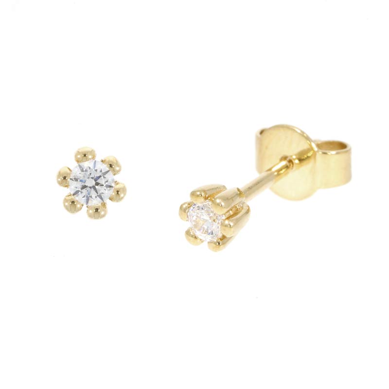 019100-5124-001 | Ohrstecker Bergneustadt 019100 585 Gelbgold Brillant 0,100 ct H-SI ∅ 2.4mm100% Made in Germany  