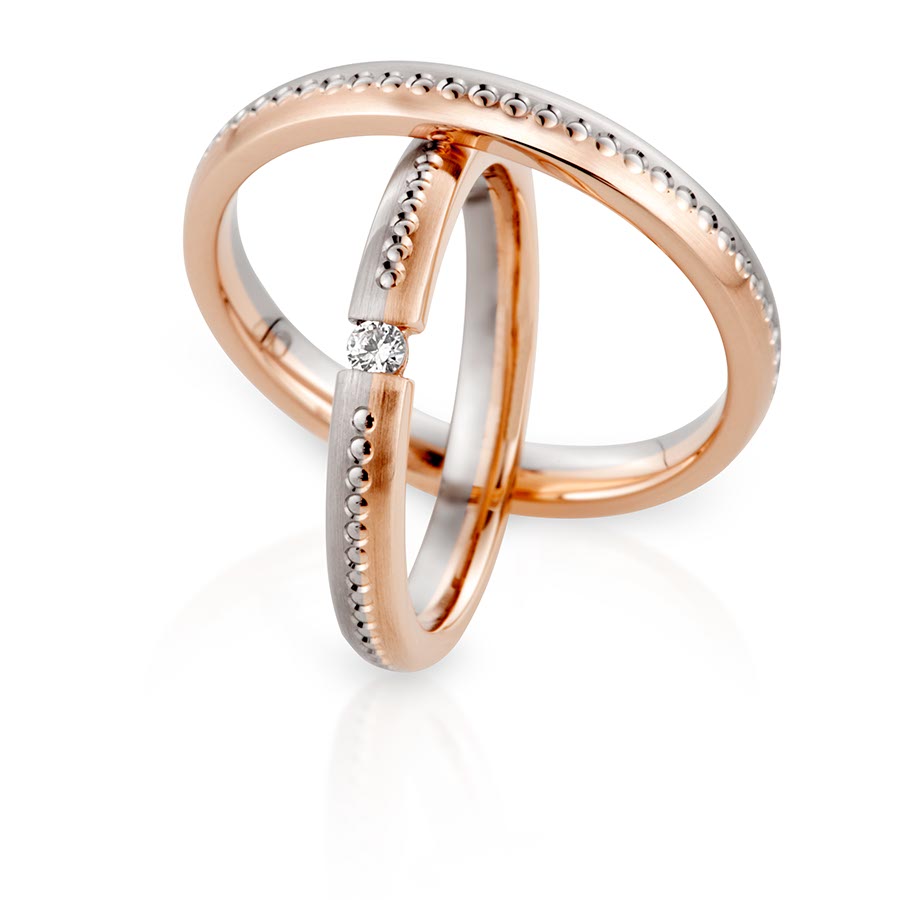 Trauringe / Eheringe 600 Platin, 375 Rotgold 514770-30