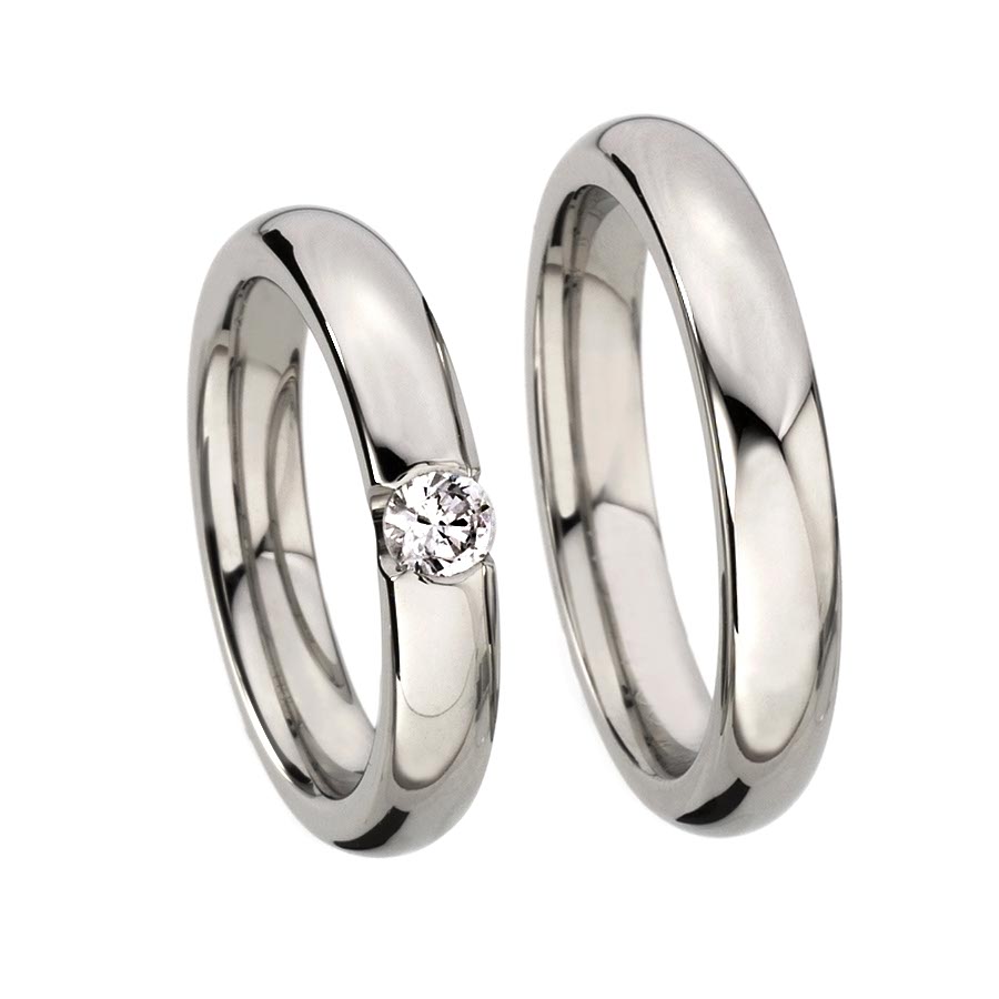Trauringe / Eheringe 585 Weißgold+Pd 514195-41